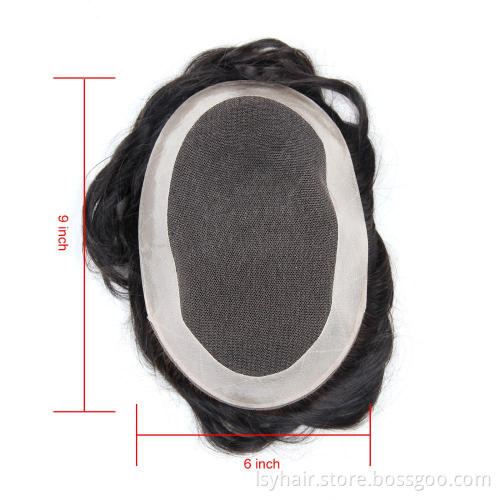 French lace base indian remy human hair touppe for men, medium density weight hair toupee wig bleached knots